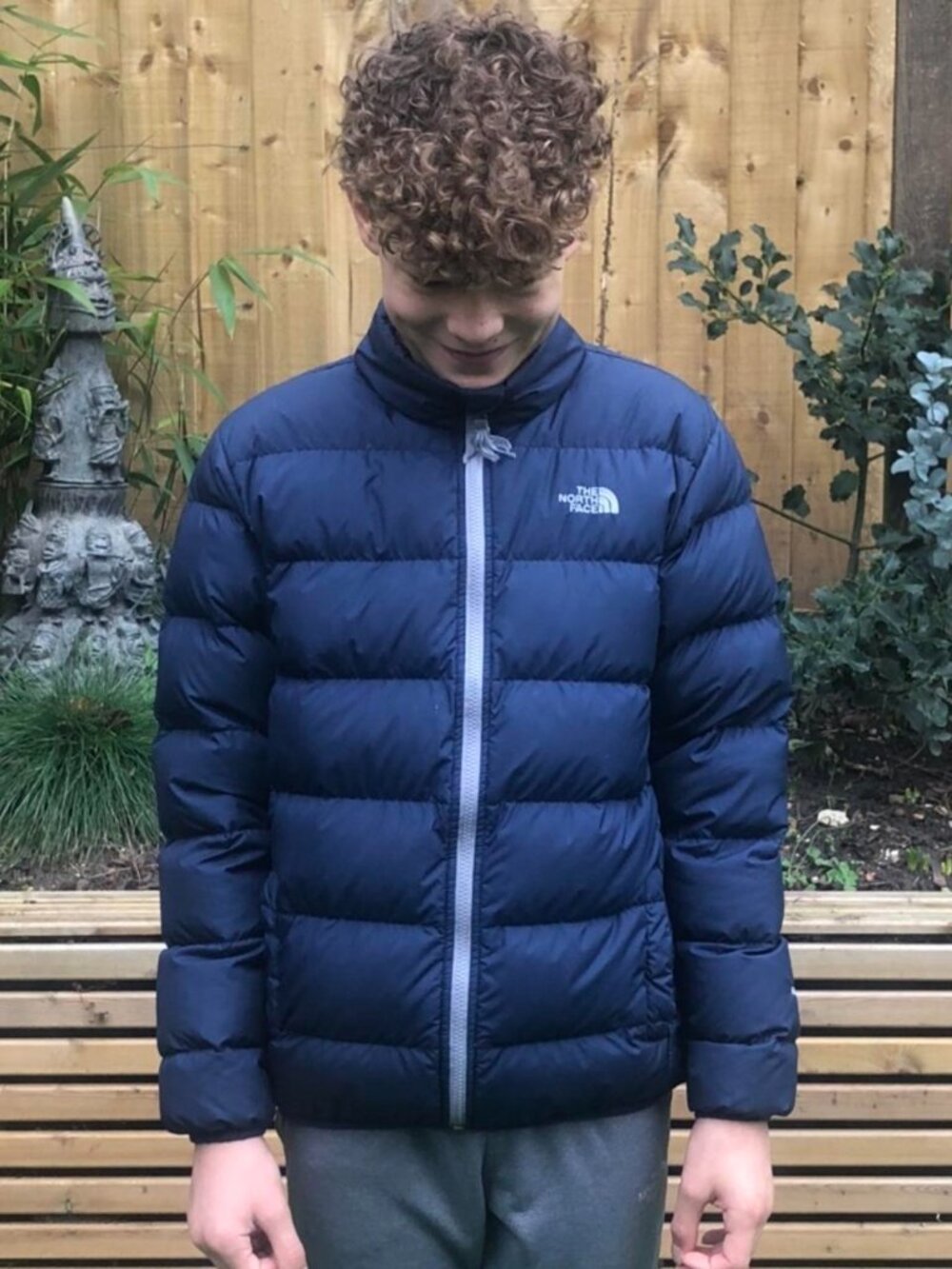 The North Face Kids XL (18-20) 416 Andes 550 Down Navy Puffer Jacket.